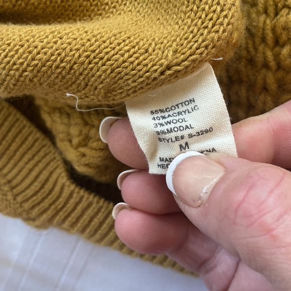 VNTG WOOL/COTTON BLEND EMBROIDERED OPEN KNIT V NECK CHUNKY SWEATER COTTAGECORE - Picture 6 of 6